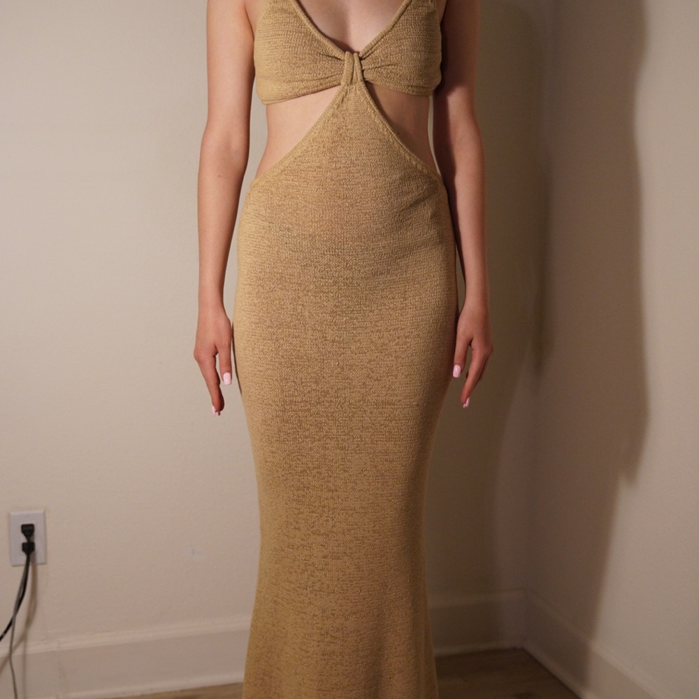 Cult Gaia Gold Backless Dress